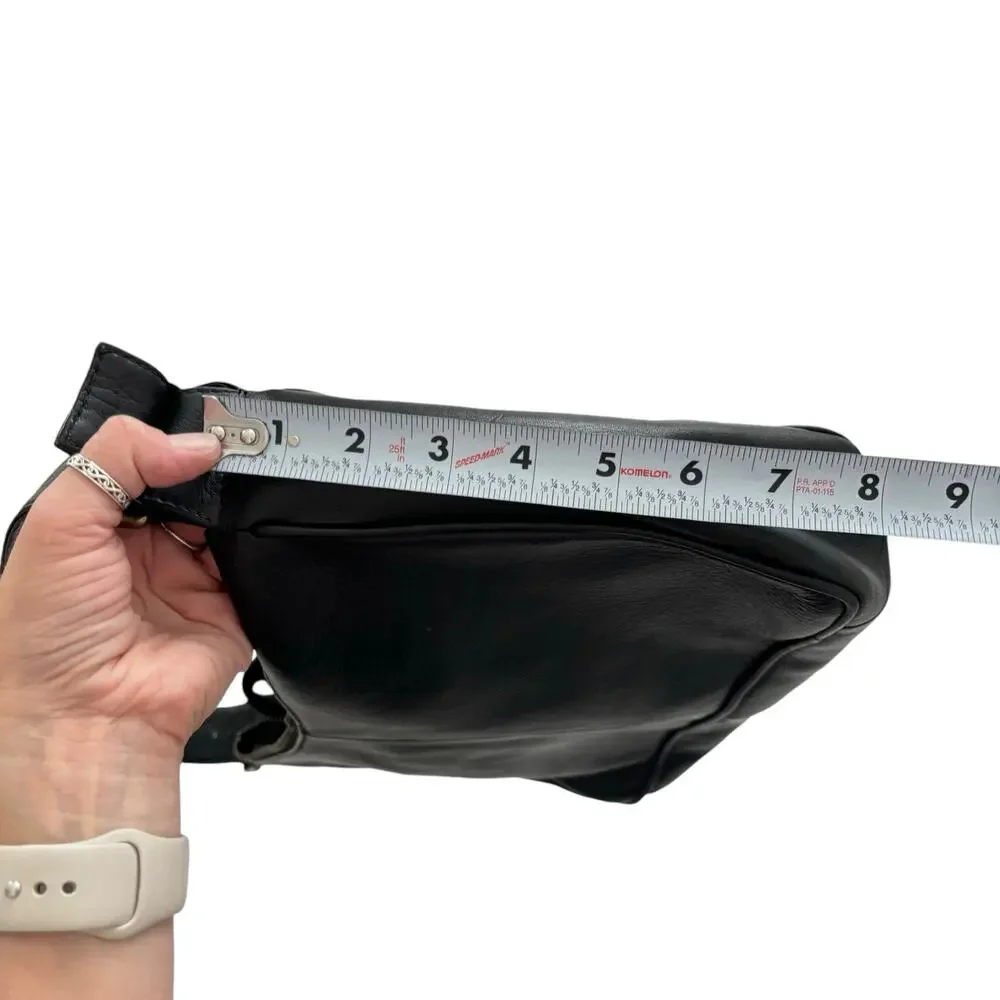 HOBO INTERNATIONAL BLACK LEATHER SHOULDER BAG CASUAL CLASSIC 13"x 8" - Picture 8 of 12